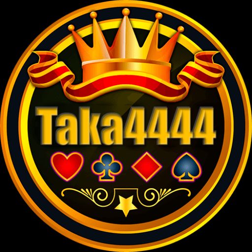 Taka4444 cartoon characters with coins, mobile app screen, and celebratory winning vibe